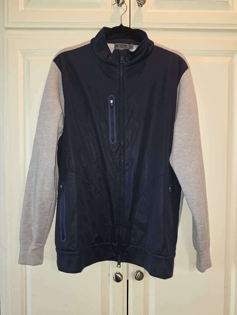 G/FORE Hybrid Navy and Light Gray Zip-Up Jacket Size Large
